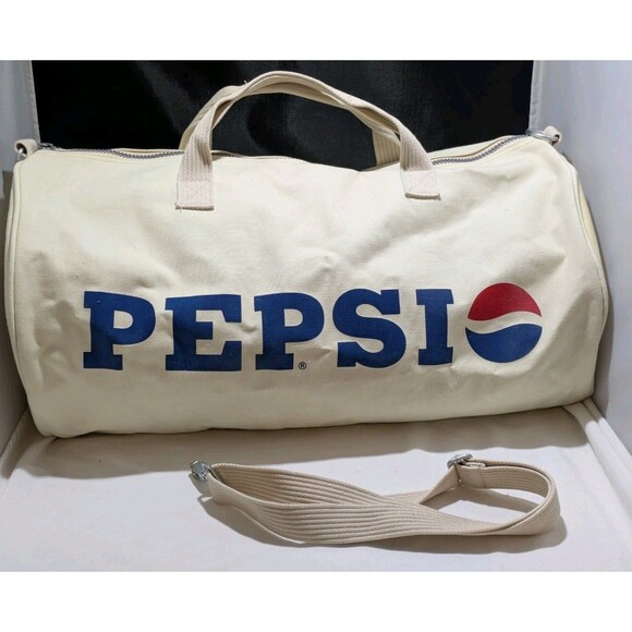 Pepsi Other - Vintage Pepsi Cola Brand Duffel Bag Heavy Duty Canvass Large Luggage Bag NWOT